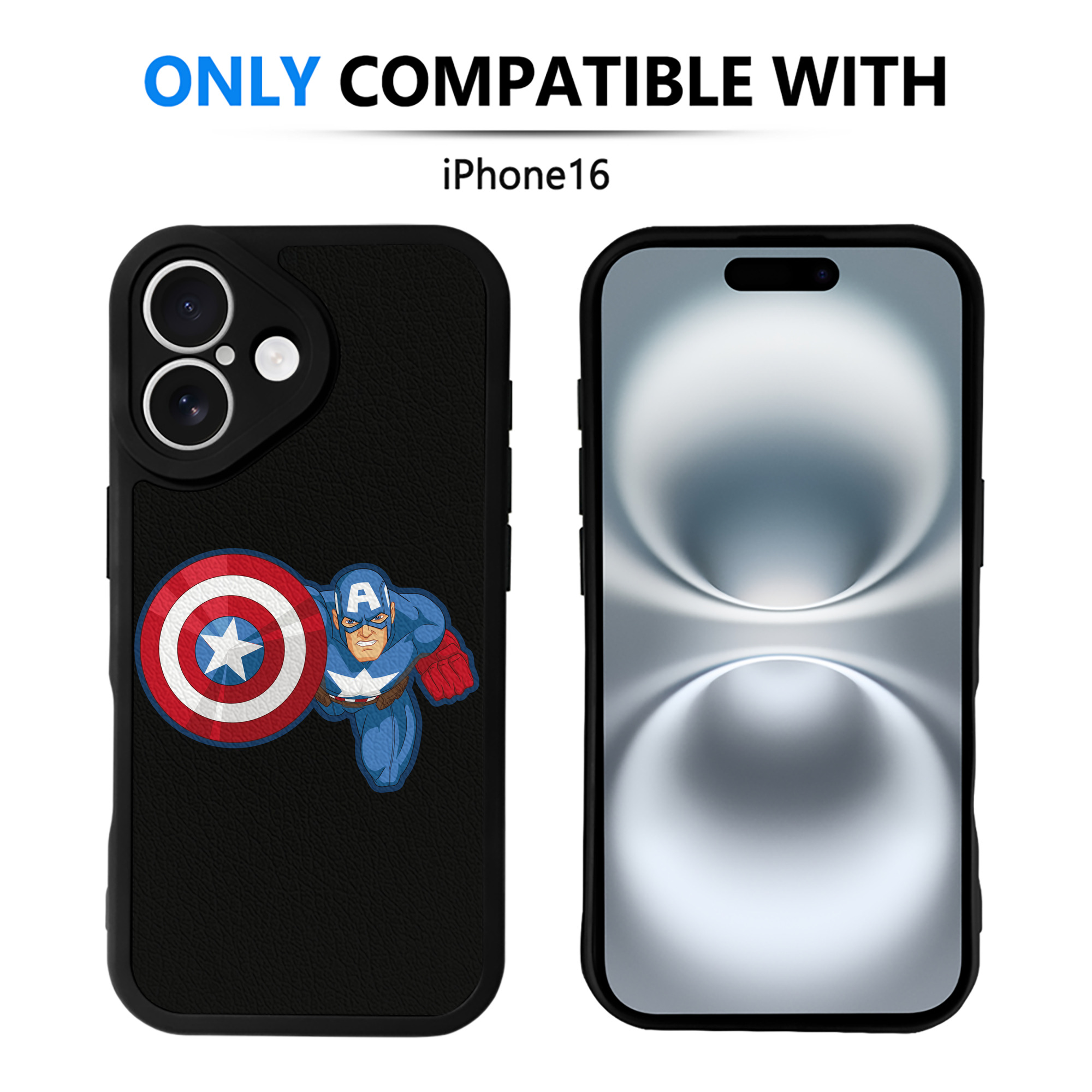 （画像用） アベンジャーズ The Avengers 【iPhone 16シリーズ対応】シリコンスマホケース（レザー調） 材質：シリコン